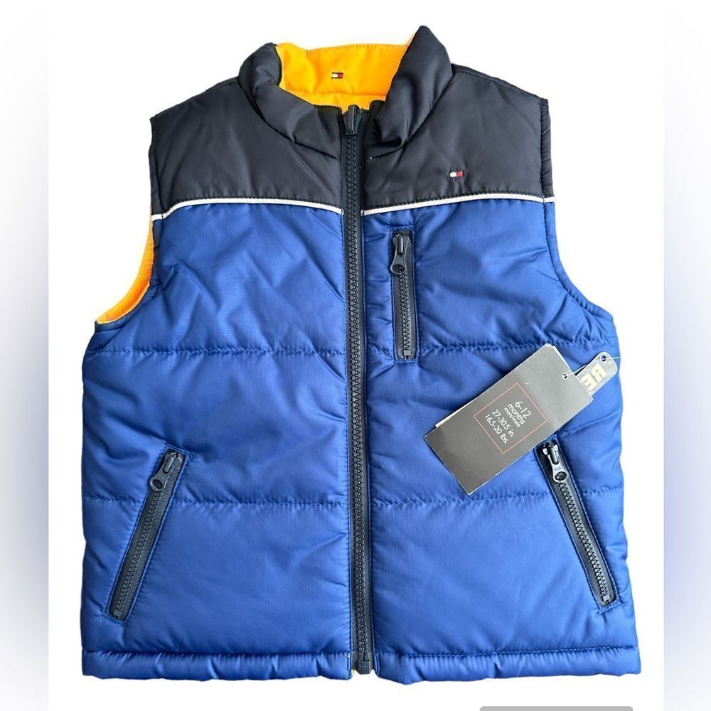 Tommy Hilfiger Boys Reversible Puffer Vest Size 6-12 Months NWT